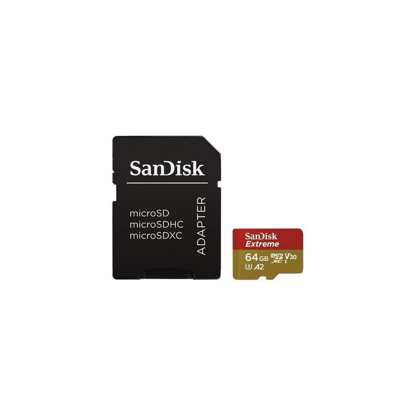 Tarjeta microSD SanDisk Extreme (Action Cam) UHS-I 64GB C10, U3, V30, A2