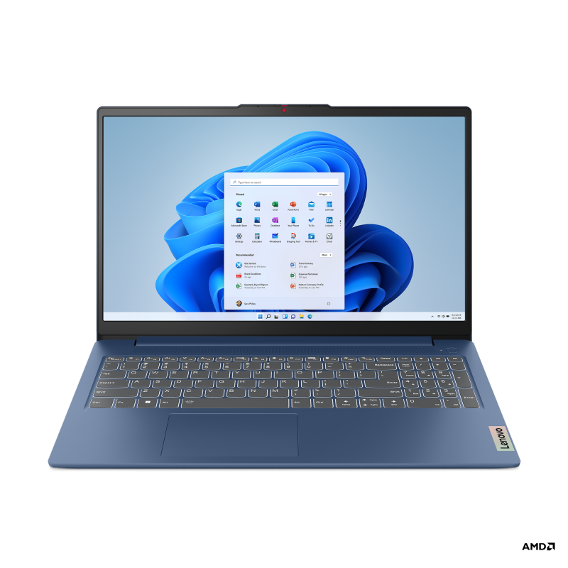 Portátil Lenovo IdeaPad Slim 3 15AMN8 AMD Athlon Silver 7120U 15,6 Pulgadas FHD Memoria 8GB Estado Solido 256GB Windows 11 Home con Lector de Huella Color Azul