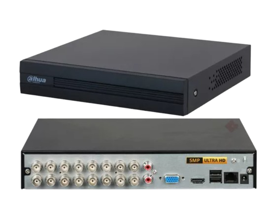 Grabador  XVR de 16 Canales 5 Megapíxeles Lite 4 Bahías para Discos Duros/ WizSense/ IA/ H.265+/ 8 Canales IP Adicionales/ Hasta 24 Canales IP/ 2 Ch de Reconocimiento Facial/ SMD Plus/ Codificación IA/ IoT & POS/ E&S de Alarmas/