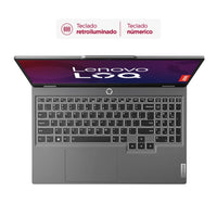 Portátil Lenovo LOQ 15ARP9 AMD Ryzen 7 7435HS 15,6 Pulgadas FHD Memoria 24GB Estado Solido 512GB Tarjeta de Video Nvidia RTX 4050 6GB Windows 11 Home Color Gris.